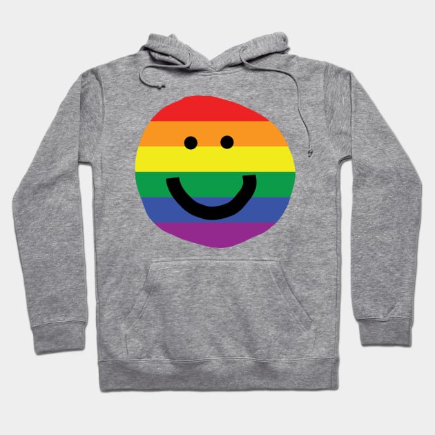 Pride Smiley Face Hoodie by ellenhenryart